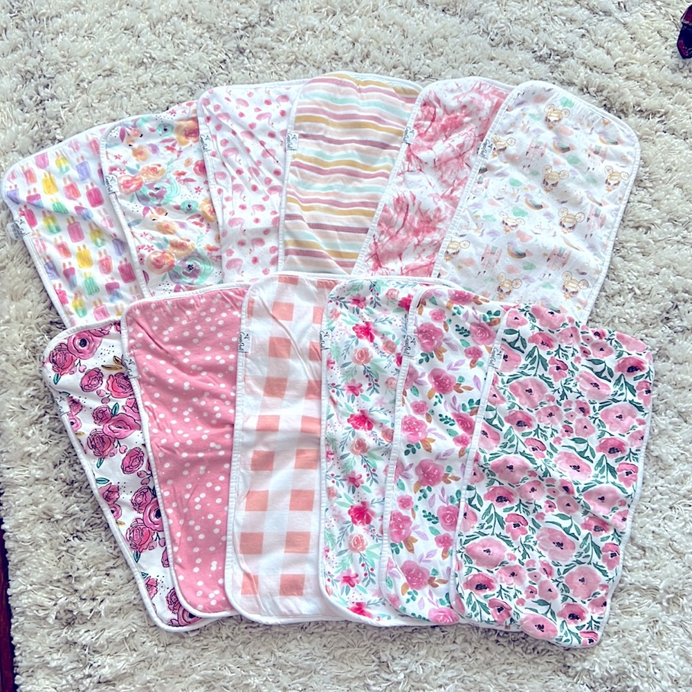 Lot of 12 Copper Pearl burp cloths